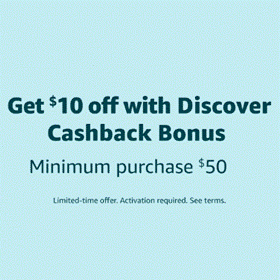 Targeted: $10 off $50 at Amazon for Discover Cardholders
