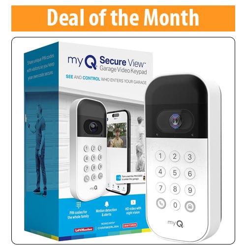 Chamberlain myQ Smart Garage Door Video Keypad with Wide-Angle Camera, Customizable PIN Codes, & Smartphone Control (White)